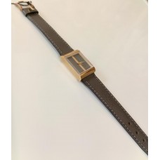 VINTAGE Christian Dior γυναικείο ρολόι με επίχρυσο καντράν και ανθρακί δερμάτινο λουράκι (VIN12)